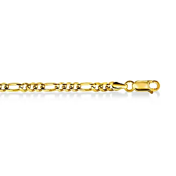 Pan Jewelry, Figaro kjede i forgylt 925 sølv 3,5 mm, 45-60 cm