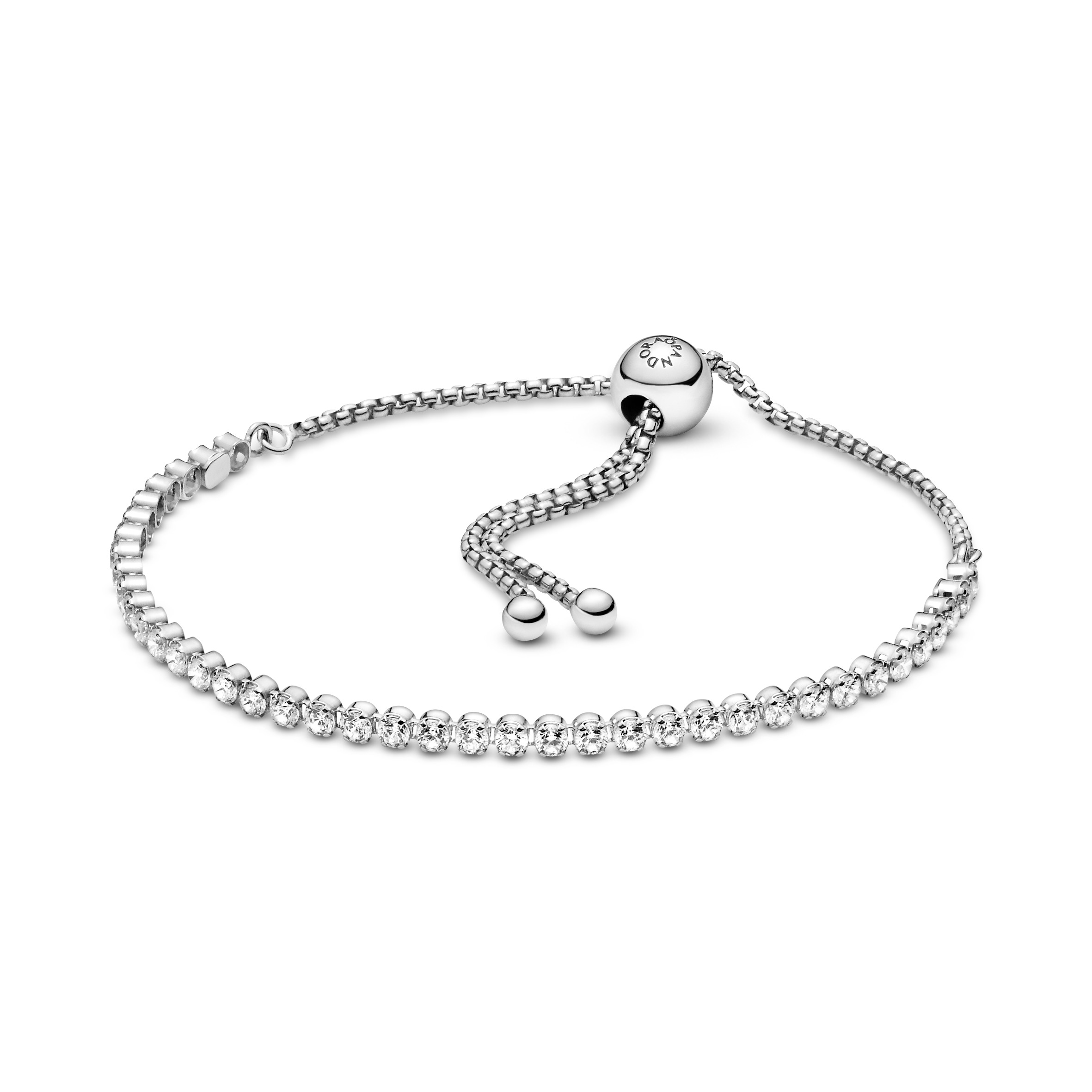 Pandora Timeless, Tennisarmbånd i 925 sølv med skyvelås