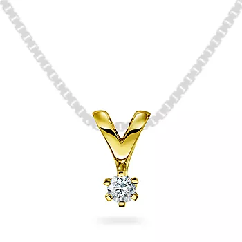 Olivia anheng i 585 gult gull med diamant 0,07 ct