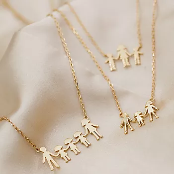Bilde nummer 4 av Pan Jewelry, Familiesmykke med mor og sønn i 925 forgylt sølv