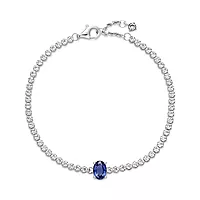 Bilde nummer 4 av Tennisarmbånd i 925 sølv med blå krystall