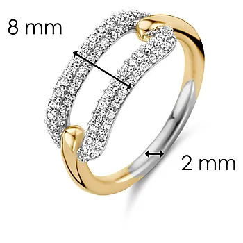Bilde nummer 4 av Ti Sento, Oval ring i forgylt 925 sølv med zirkonia