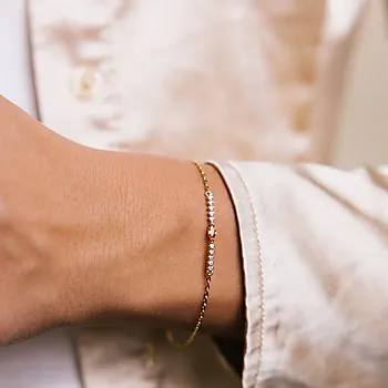 Bilde nummer 2 av Pan Jewelry, Armbånd i forgylt 925 sølv med champagnefarget zirkonia