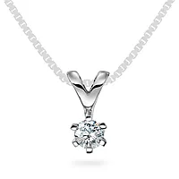 Olivia anheng i 585 hvitt gull med diamant 0,25 ct