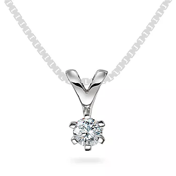 Olivia anheng i 585 hvitt gull med diamant 0,25 ct