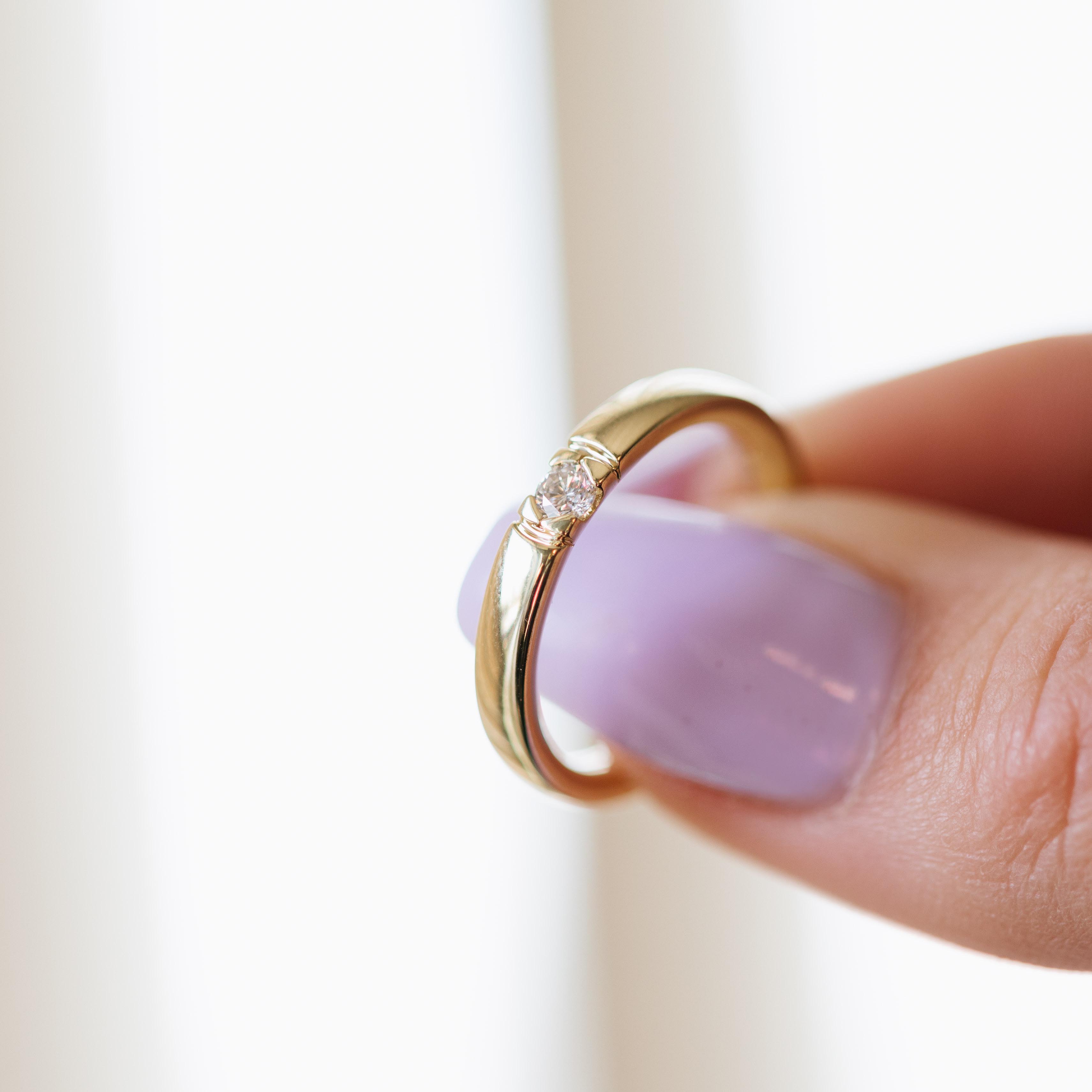 Bilde nummer 3 av Pan Jewelry, Lady alliansering i 585 gult gull med diamanter 0,10 ct TWSI