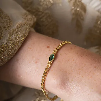 Bilde nummer 3 av Pan Jewelry, Rio Radiance armbånd i forgylt 925 sølv med grønn zirkonia
