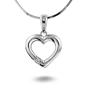 Pan Jewelry, Allianseanheng i 585 hvitt gull med diamant 0,03 ct