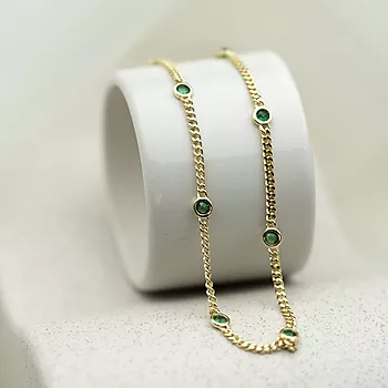 Bilde nummer 2 av Pan Jewelry, Smykke i forgylt 925 sølv med grønne zirkonia