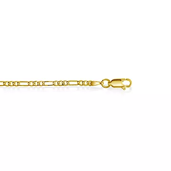Pan Jewelry, Figaro kjede i forgylt 925 sølv 2,4 mm, 42-60 cm