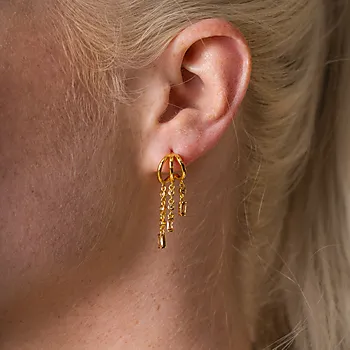 Bilde nummer 2 av Pan Jewelry, Rio Radiance øredobber i forgylt 925 sølv med champagne zirkonia