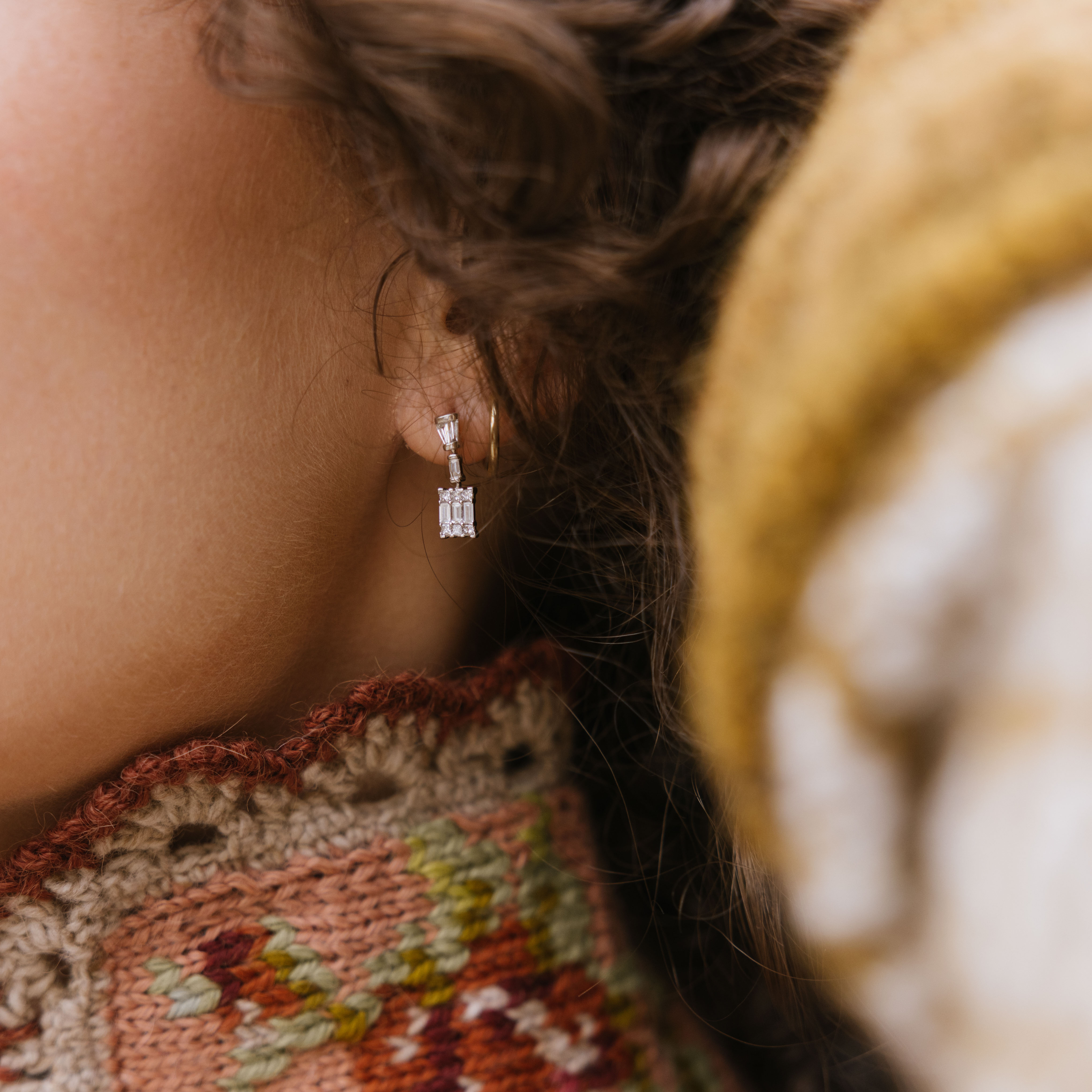 Bilde nummer 2 av Audrey, Øredobber i 585 gult gull med diamanter 0,50 ct