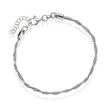 Pan Jewelry, Armbånd i rhodinert 925 sølv, 21 cm