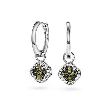 Pan Jewelry, Ivy øreringer i 925 sølv med oliven zirkonia