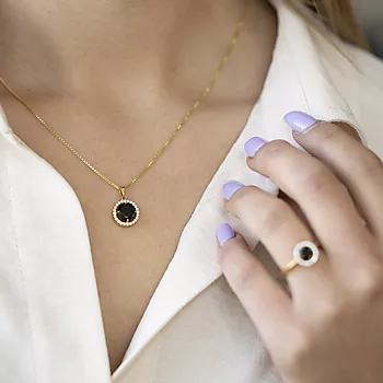 Bilde nummer 4 av Pan Jewelry, Smykke i 925 forgylt sølv med nano glasssten og zirkonia