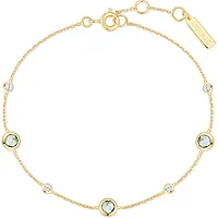 Bilde nummer 3 av Armbånd i 925 forgylt sølv med grønn zirkonia