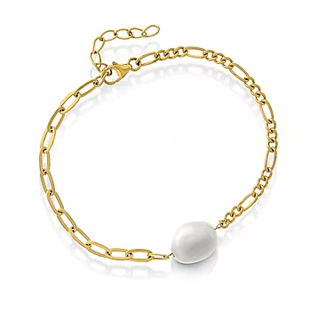 Pan Jewelry, Armbånd i 925 forgylt sølv med ferskvannsperle