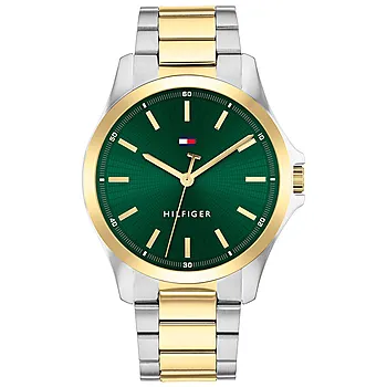 Tommy Hilfiger, Herreklokke med flerfarget stållenke