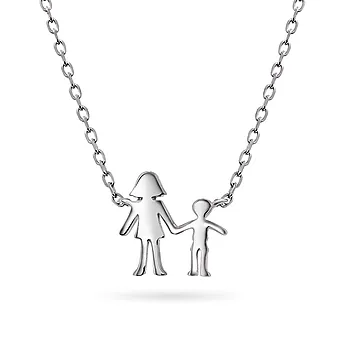 Familiesmykke i 925 sølv med mor og sønn