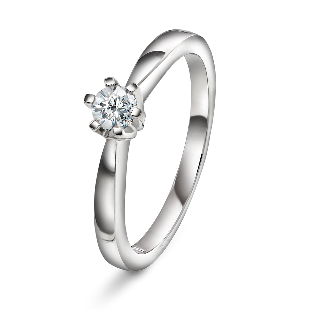 Olivia diamantring i 585 hvitt gull 0,20 ct