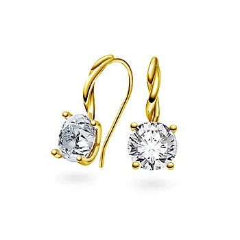 Pan Jewelry Drops, Øredobber i 585 gult gull med Bergkrystall