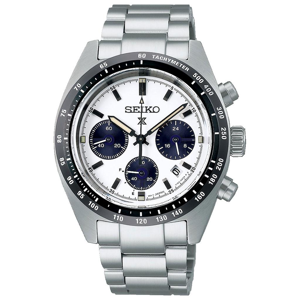 Seiko, Prospex Speedtimer Solar herreklokke med stållenke og kronograf