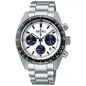 Seiko, Prospex Speedtimer Solar herreklokke med stållenke og kronograf