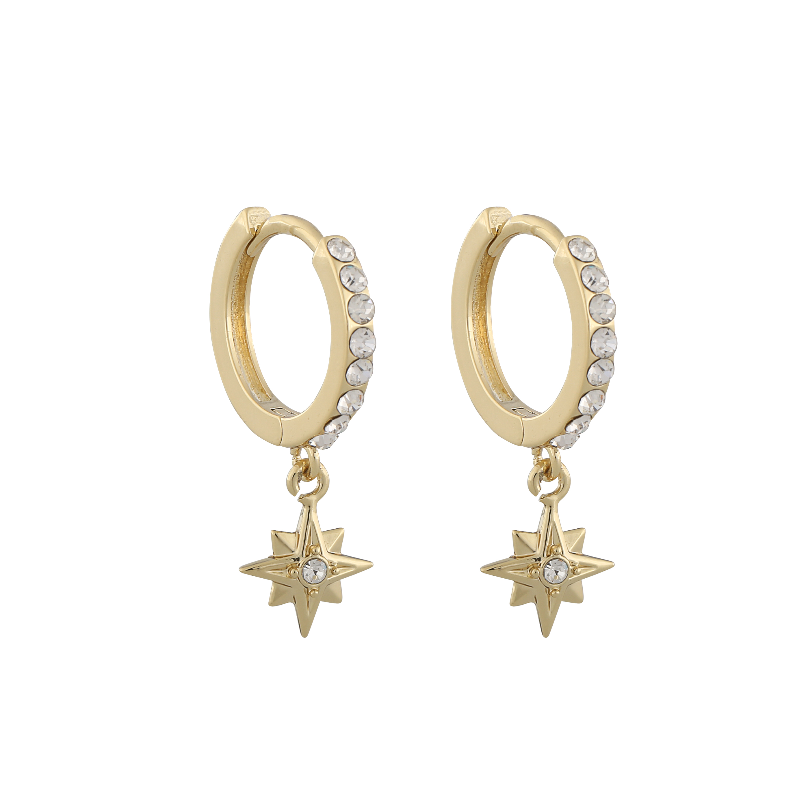 Snö Of Sweden Feliz Ring Stone Earring Gold/Clear 14,5mm