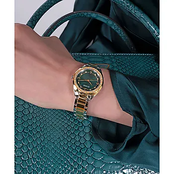 Bilde nummer 3 av Guess, Dress dameklokke med flerfarget stållenke