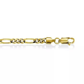 Pan Jewelry, Figaro kjede i forgylt sølv 3 mm, 45-60 cm