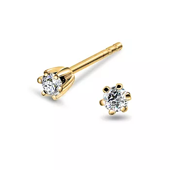 Olivia øredobber i 585 gult gull med diamant 0,10 ct