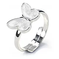 Ring til barn i 925 sølv med hvit sommerfugl