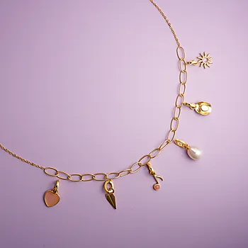 Bilde nummer 4 av Hooked kjede i 925 forgylt sølv