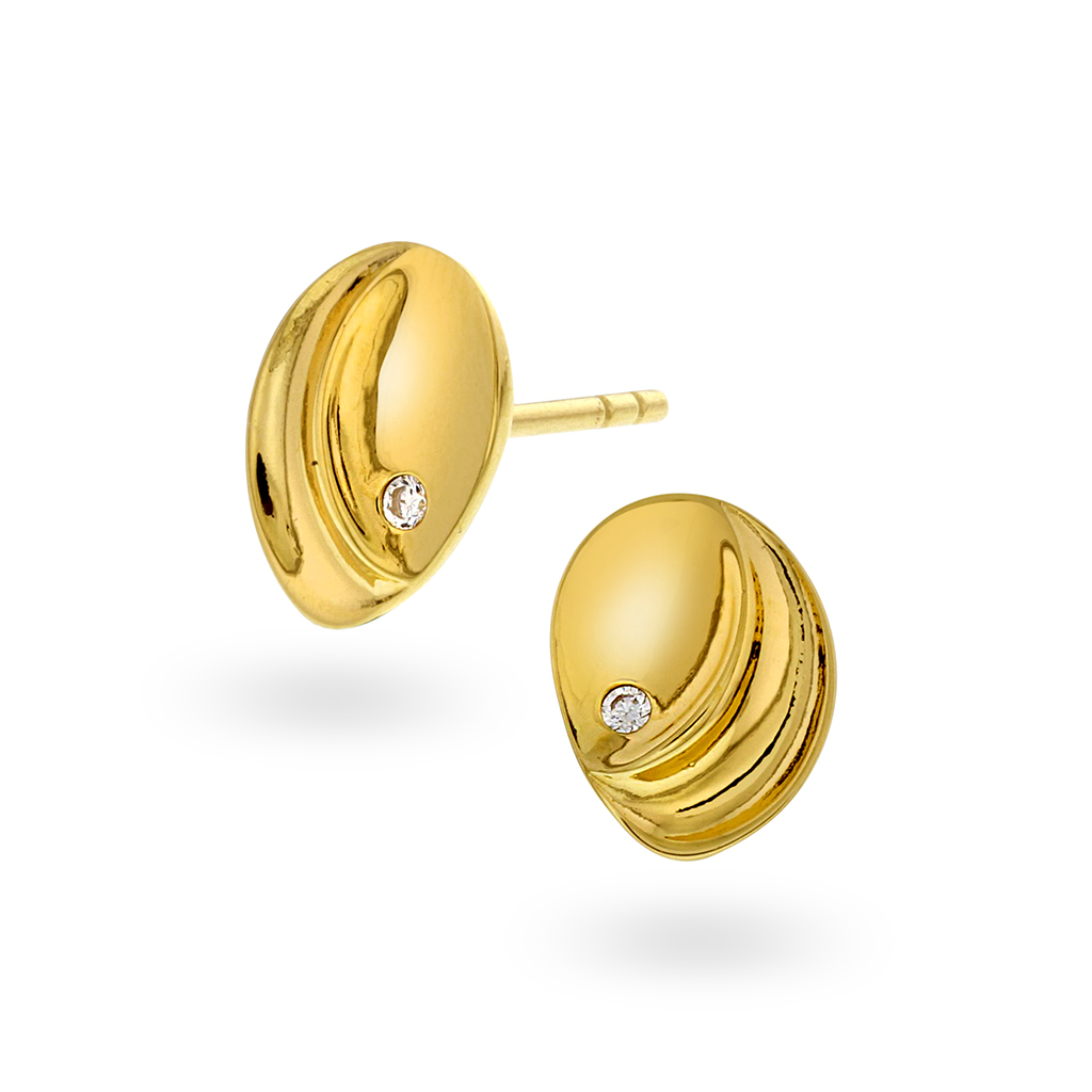 Pan Jewelry, Øredobber i 925 forgylt sølv med zirkonia