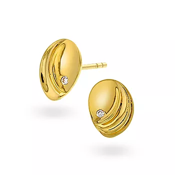 Pan Jewelry, Øredobber i 925 forgylt sølv med zirkonia