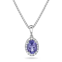 Pan Jewelry, Smykke i 585 hvitt gull med diamanter 0,12 ct og tanzanitt