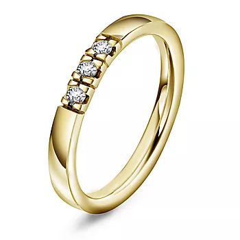 Pan Jewelry, Lady alliansering i 585 gull med diamanter 0,15 ct TWSI