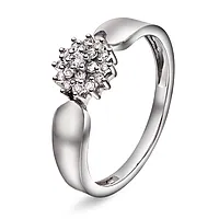 Rose diamantring i 375 hvitt gull 0,15 ct