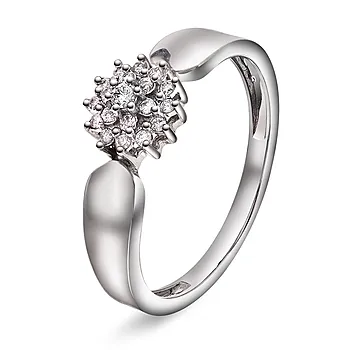 Rose diamantring i 375 hvitt gull 0,15 ct