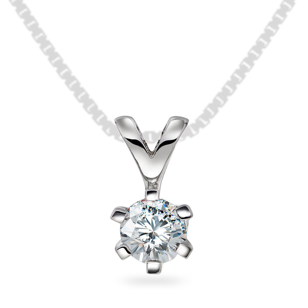 Olivia anheng i 585 hvitt gull med diamant 0,50 ct