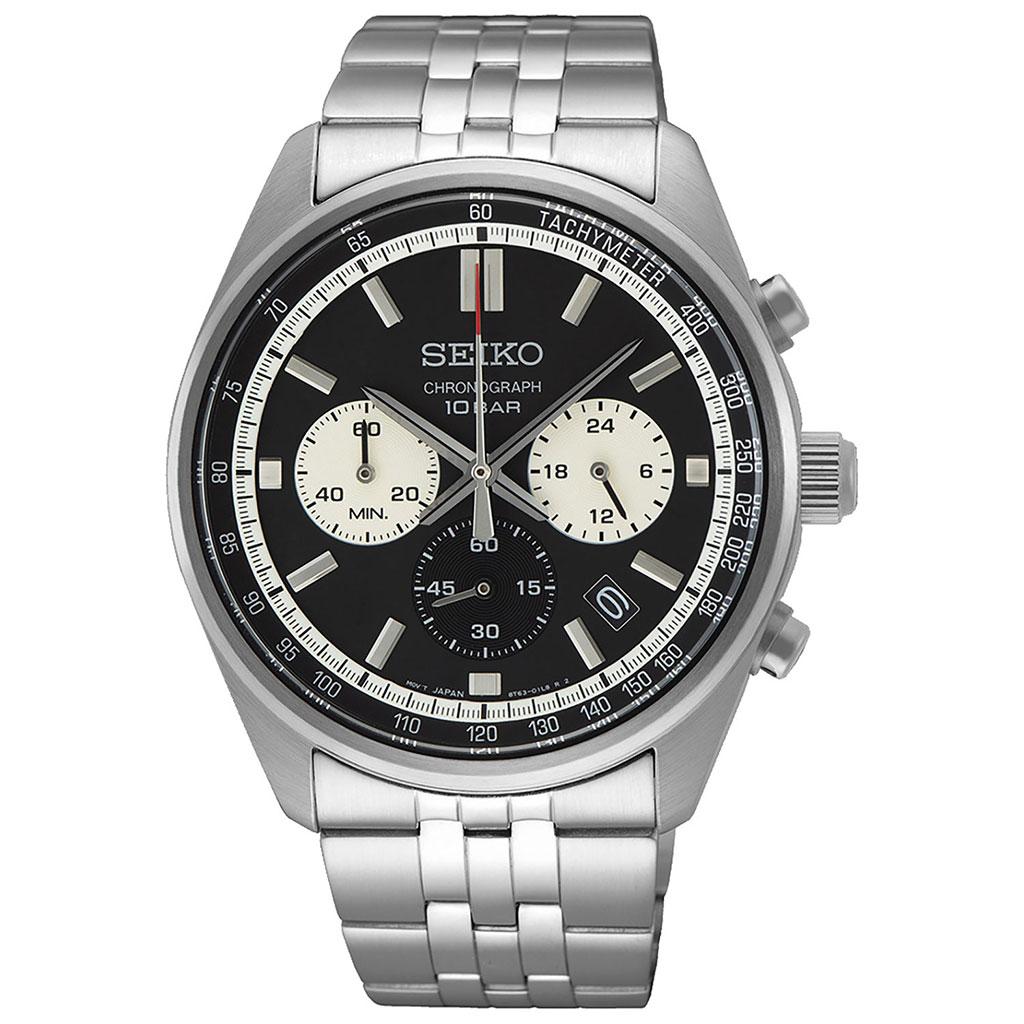 Seiko, Basic herreklokke med stållenke og kronograf