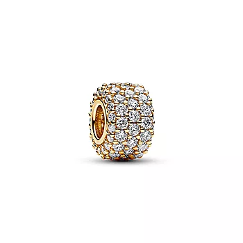 Pandora Moments, Charms i 925 forgylt sølv med trippel pavé