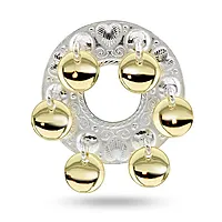 Barnesølje i 830 hvitt og forgylt sølv