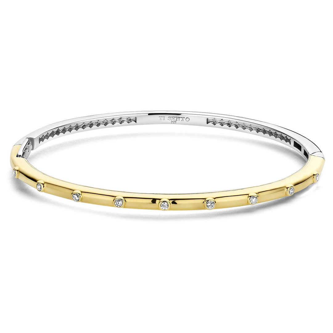 Ti Sento, Armring i forgylt 925 sølv med zirkonia