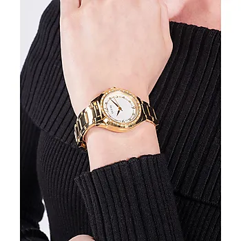 Bilde nummer 3 av Guess, Dress dameklokke med gullfarget stållenke