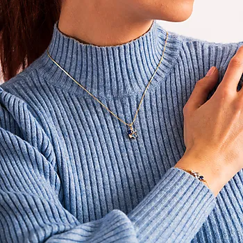 Bilde nummer 2 av Pan Jewelry, Smykke i forgylt 925 sølv med blå zirkonia