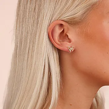 Bilde nummer 2 av Ribbon øredobber i forgylt messing med sløyfe