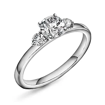 Princess LAB diamantring i 585 hvitt gull 0,95 ct