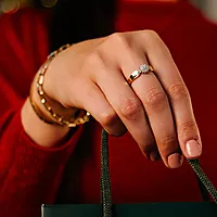 Bilde nummer 5 av Rose diamantring 375 gult gull 0,15 ct