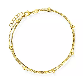 Pan Jewelry, Ankelkjede i 925 forgylt sølv, 25 cm
